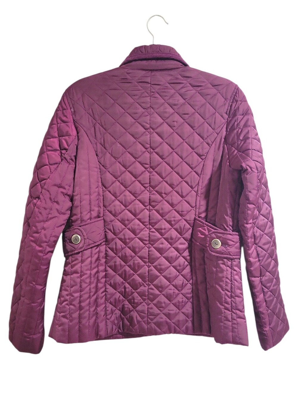 Preston & York Dark Magenta Quilted Long Sleeve Jacket Size M Lightweight Fitted - Picture 3 of 14